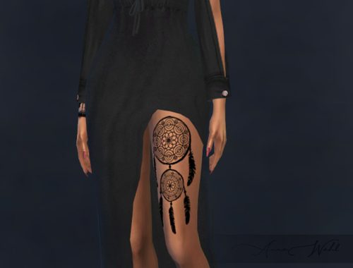 Dreamcatcher Leg Tattoo
