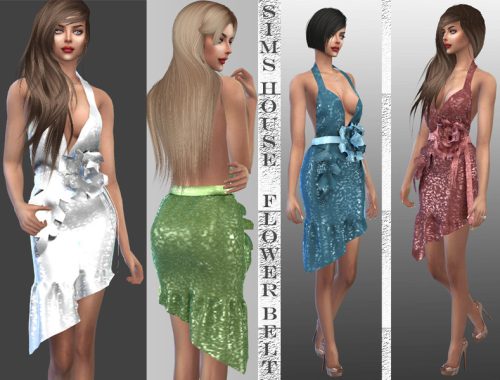 Dress belt flower