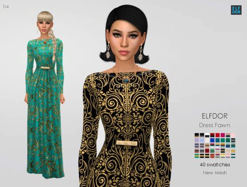 Dress Fawn at Elfdor Sims