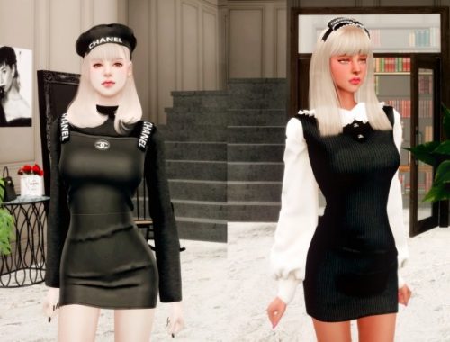 Dress, headband & beret at RIMINGs