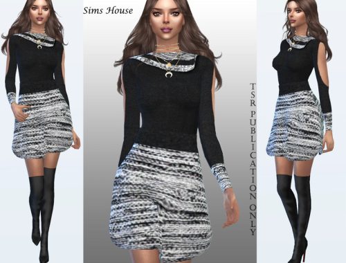 Dress of cuts on sleeves