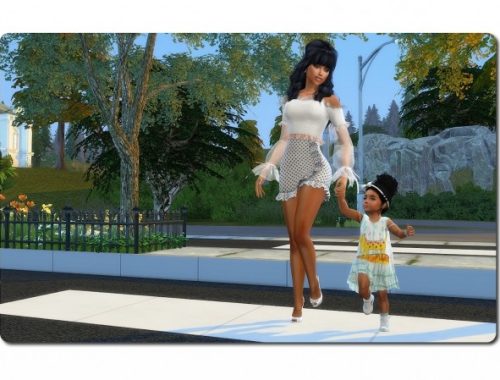 Dress, Socks, Headband & Sneakers at Sims4-Boutique