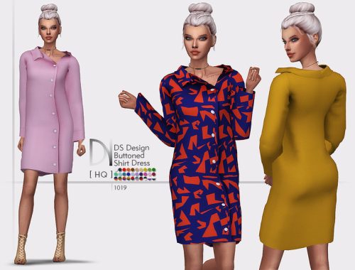 DS Design Buttoned Shirt Dress
