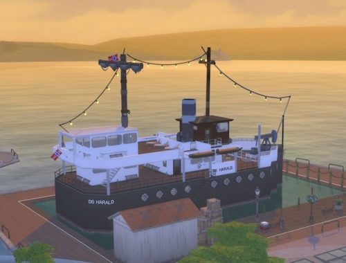 DS Harald Hurtigruten ship at KyriaT’s Sims 4 World