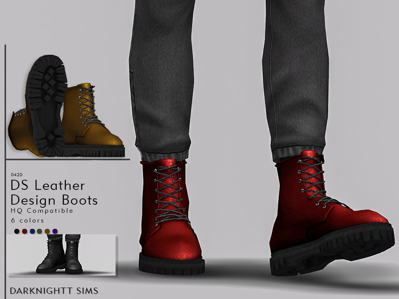 DS Leather Design Boots - The Sims 4 Catalog
