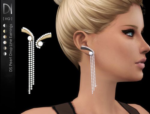 DS Pearl Drop Line Earrings