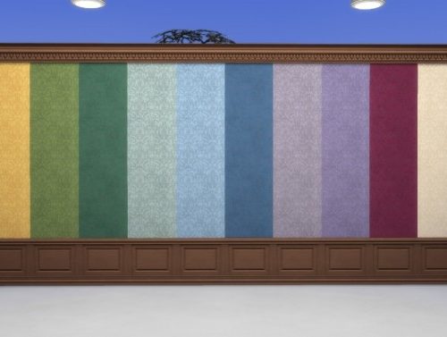 Dual-Edged Wall with Rectangular Wainscot Brocade 02 by TheJim07 at Mod The Sims