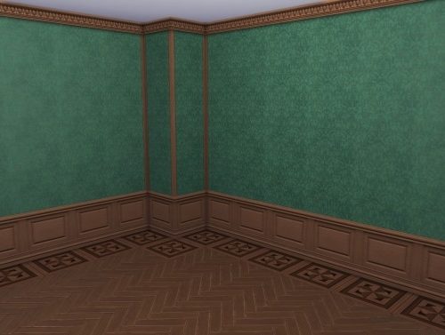 Dual-Edged Wall with Rectangular Wainscot Brocade 02 by TheJim07 at Mod The Sims