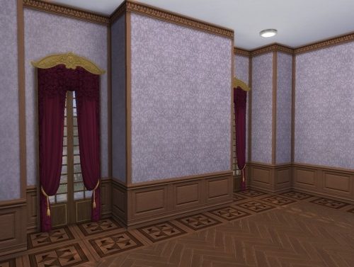 Dual-Edged Wall with Rectangular Wainscot Brocade 02 by TheJim07 at Mod The Sims