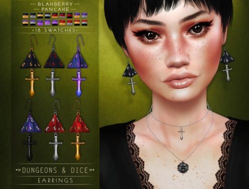 Dungeon & Dice earrings & necklaces at Blahberry Pancake