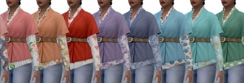 Elliesimple Belted Sweater Recolor at Miss Ruby Bird
