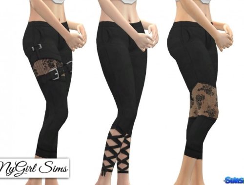 Black Cutout Yoga Leggings 3 Pack at NyGirl Sims