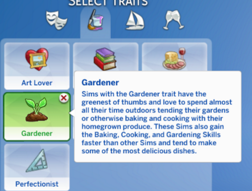 Gardener Trait (Teen-Elder)