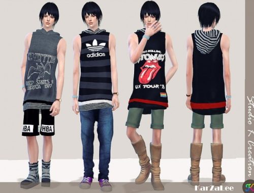 Hoodie tank top for male