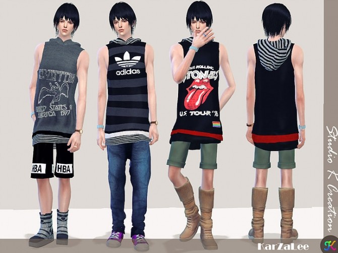 Hoodie tank top for male - The Sims 4 Catalog