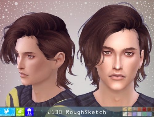 J130 RoughSketch hair M (P) at Newsea Sims 4