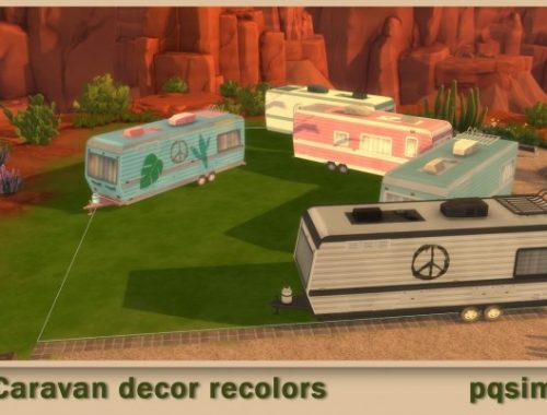 Ea Caravan decor recolor at pqSims4