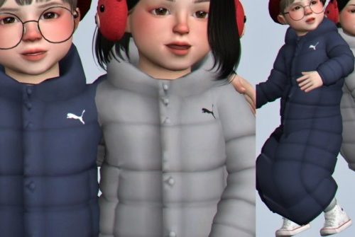 Long puffer jacket at Casteru