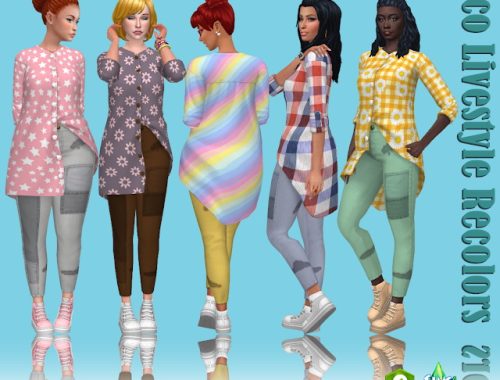 Eco Lifestyle Outfit Recolors at Annett’s Sims 4 Welt