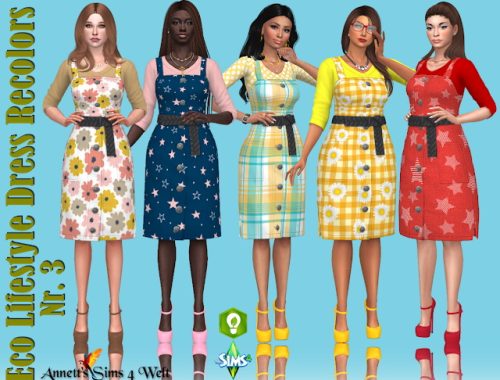 Eco Lifestyle Recolors Dress Nr 3 at Annett’s Sims 4 Welt