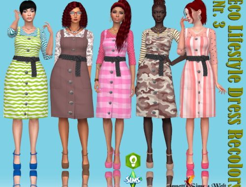 Eco Lifestyle Recolors Dress Nr 3 at Annett’s Sims 4 Welt