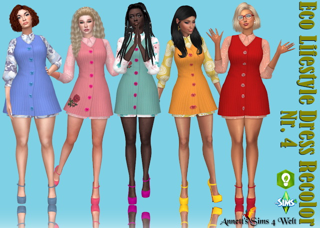 Eco Lifestyle Recolors Dress Nr 4 At Annetts Sims 4 Welt The Sims 4