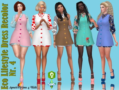 Eco Lifestyle Recolors Dress Nr. 4 at Annett’s Sims 4 Welt