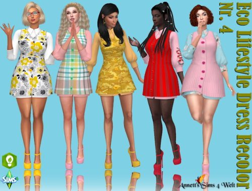 Eco Lifestyle Recolors Dress Nr. 4 at Annett’s Sims 4 Welt