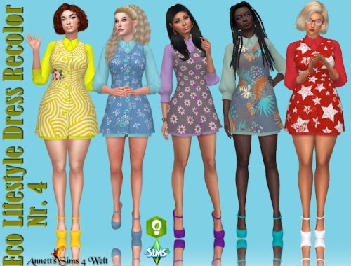 Eco Lifestyle Recolors Dress Nr. 4 at Annett’s Sims 4 Welt