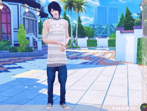 Hoodie tank top for male
