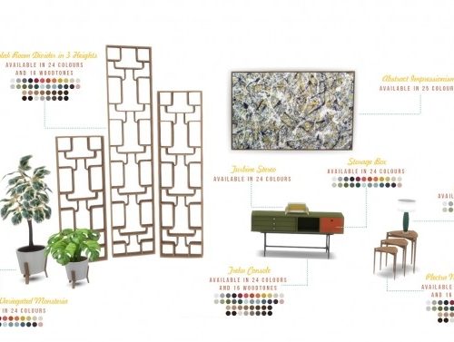 Futura Retro-Futuristic Living and Dining Set at Simsational Designs