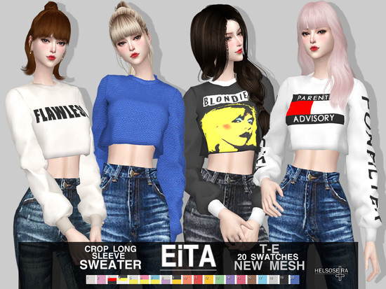 EITA - Crop Sweater - The Sims 4 Catalog