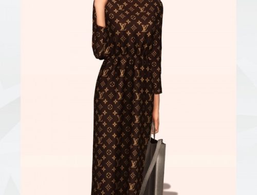 Elastic-Waist Long Dress at Gorilla