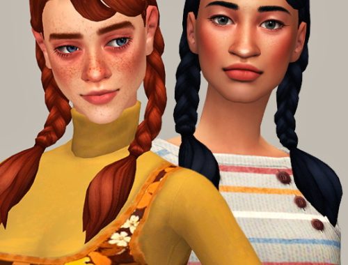 Elena, Patience & Pippi Hairs – February Releases Part I at Saurus Sims