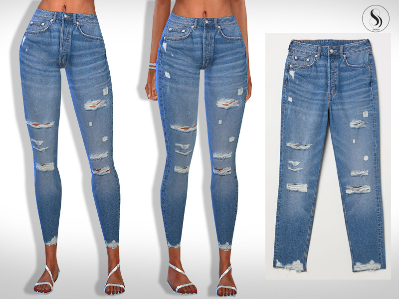 Eli Ripped Skinny Casual Jeans - The Sims 4 Catalog