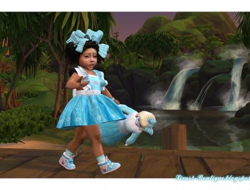Elsa Dress, bow, shoes and 2 Acc Doll + Deco Doll at Sims4-Boutique