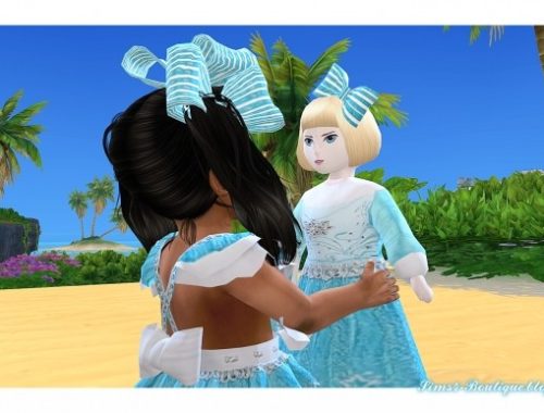 Elsa Dress, bow, shoes and 2 Acc Doll + Deco Doll at Sims4-Boutique