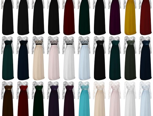 Empire waist gown at LazyEyelids
