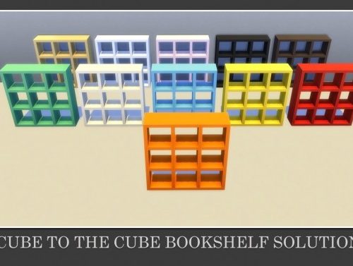Empty Discover University Bookshelves with Slots by Teknikah at Mod The Sims