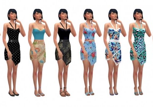 EP02 ASYMMETRIC DRESS at Sims4Sue