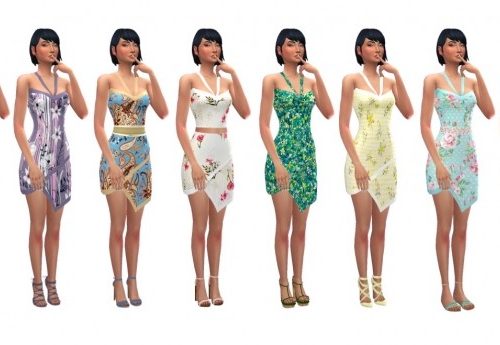 EP02 ASYMMETRIC DRESS at Sims4Sue