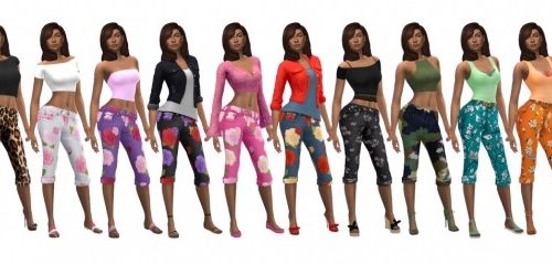 EP02 PATTERNED CAPRIS at Sims4Sue