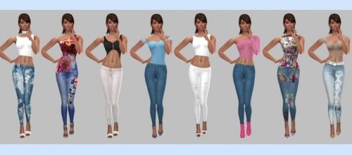 EP03 SKINNY JEANS & TOP at Sims4Sue