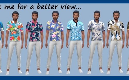 EP04 PATTERNED POLO (M) at Sims4Sue