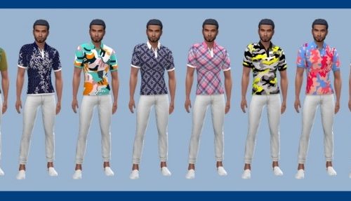 EP04 PATTERNED POLO (M) at Sims4Sue