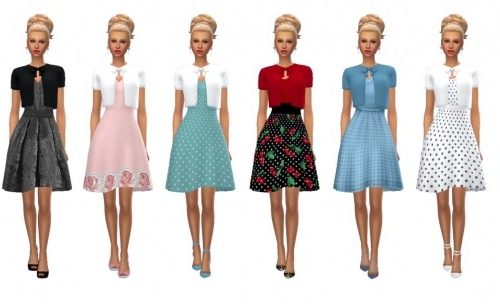 EP05 FLARED DRESS & BOLERO at Sims4Sue