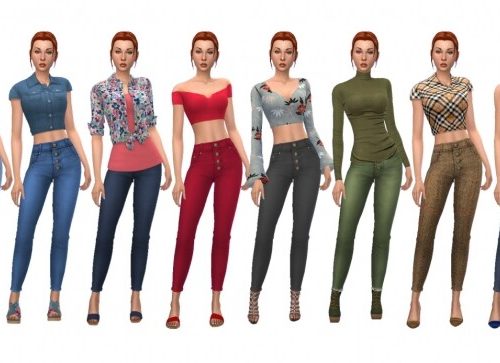 EP08 BUTTONED JEANS at Sims4Sue