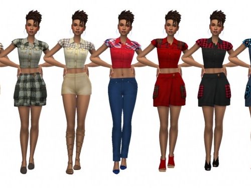 EP08 CROPPED DENIM SHIRT at Sims4Sue