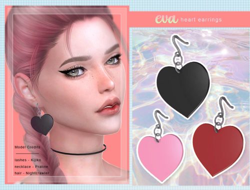[ Eva ] - Heart Earrings