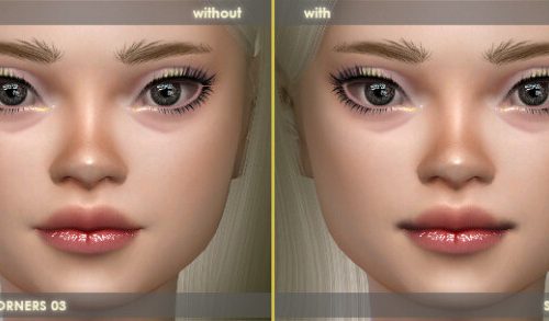 Eyebags 01 & 02, nosemask 01, eyebrows 04, mouth corner 03 at Soloriya